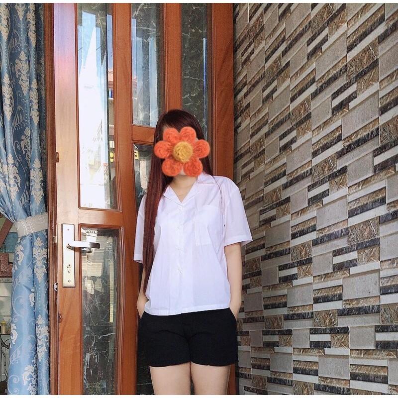 Áo sơ mi oversize cổ vest 1 túi.