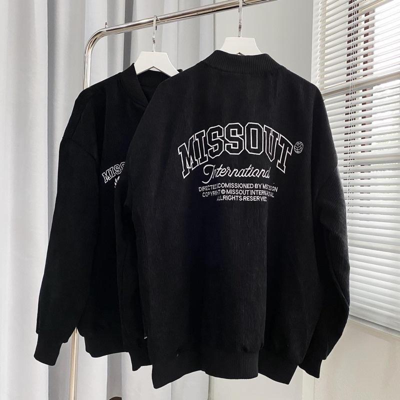 Áo Khoác Bomber Nhung gân MST 17 màu ĐEN Nam nữ unisex Áo Jacket form rộng Jaystoree