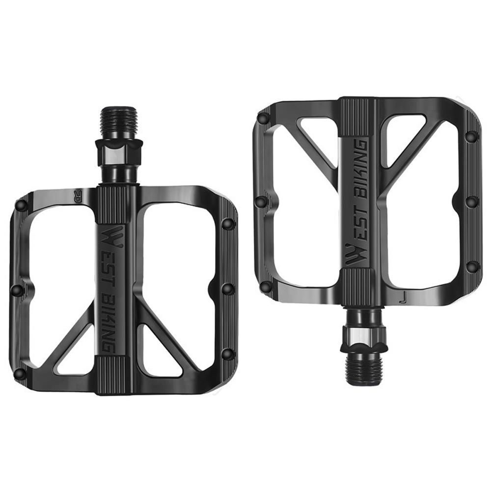 WEST BIKING Ultralight Aluminum Alloy Bicycle Pedals 2 Sealed Bearings Bike Pedals AntiSlip Waterproof Wide Bike Pedals