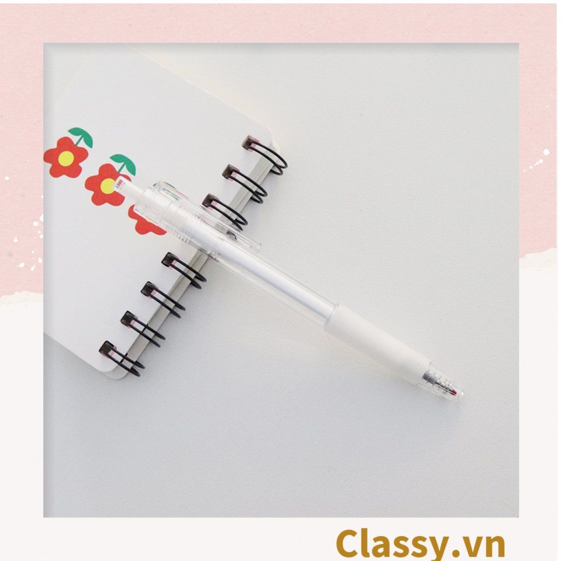Classy Bút bi mực đen trơn màu cơ bản có miếng đệm tay giảm đau tay khi sử dụng lâu PK1650