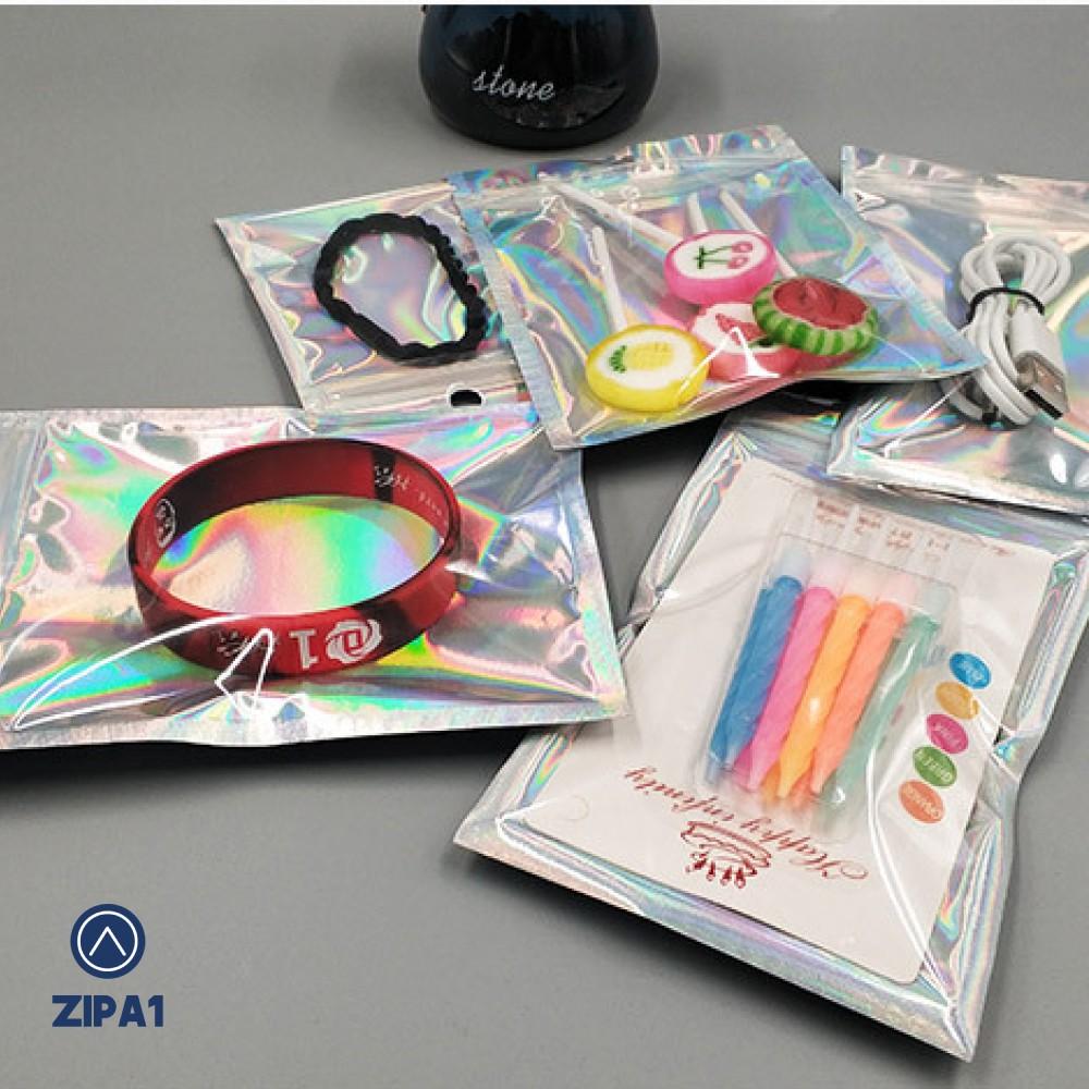 10 Túi zip Hologram lazer trẻ trung, cuốn hút giới trẻ - Túi đựng đồ A1014 - Zip A1