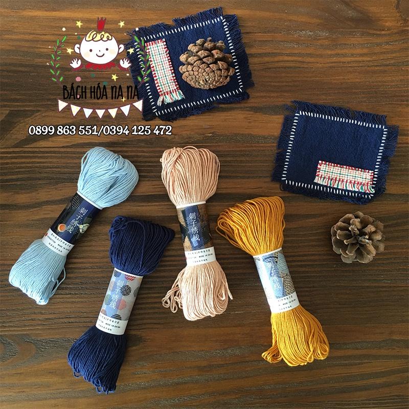 Chỉ Thêu SỢI BÔNG NHẬT BẢN Bó gồm 40 sợi Thêu tay trang trí, CHỈ CAO CẤP Bách hóa Na na Handmade DIY Shop