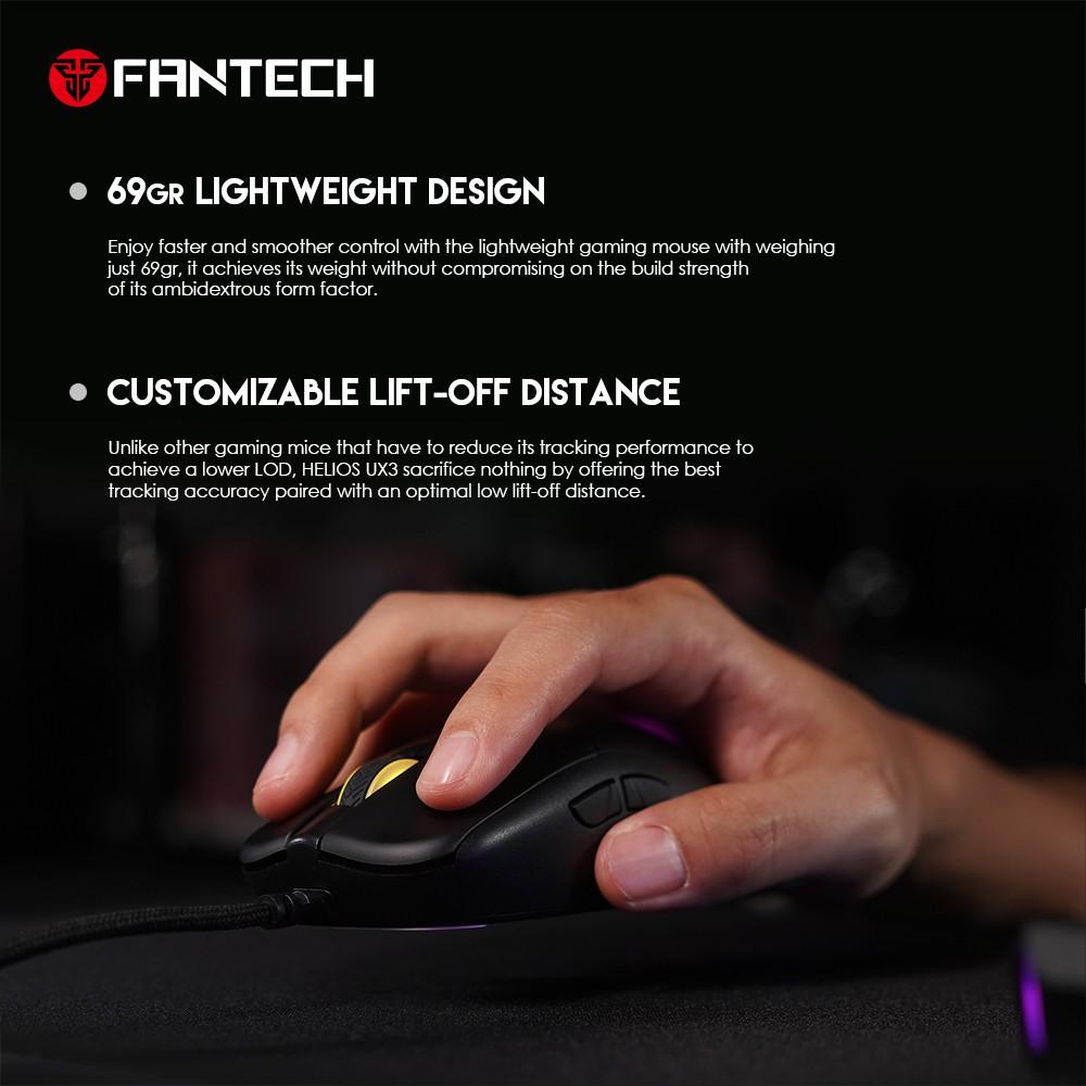 Chuột Gaming Có Dây Fantech UX3 HELIOS 16000DPI LED RGB 16,8 Triệu Màu 6 Phím Macro Có Phần Mềm Tùy Chỉnh Riêng