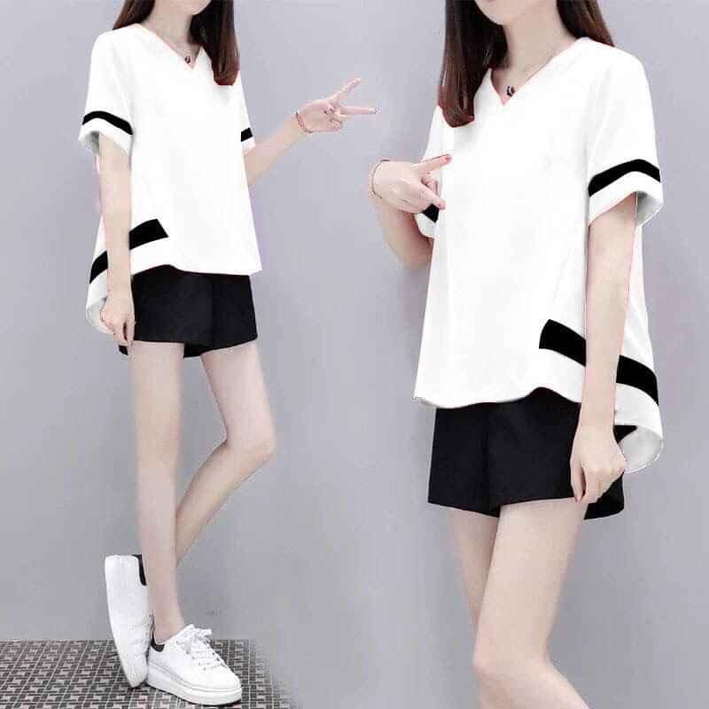 sett đồ bộ cotton đùi kèm phông áo rộng đẹp size 40-65