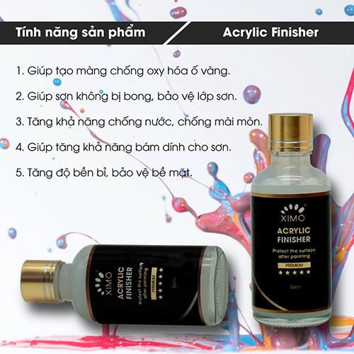 Dung môi bảo vệ màu sơn trên bề mặt, chống bay màu Acrylic Finish Ximo 50ml XI19