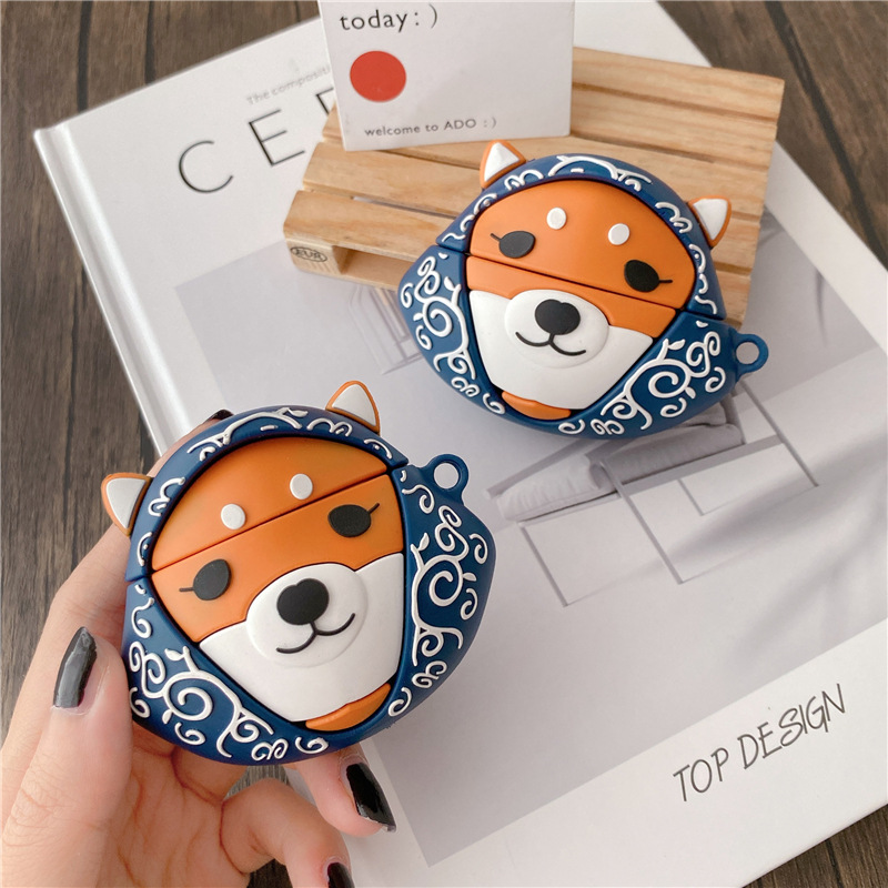 Bao Case Ốp Cho Airpods 1 / Airpods 2 / Airpods Pro - Chó Shiba Ninja