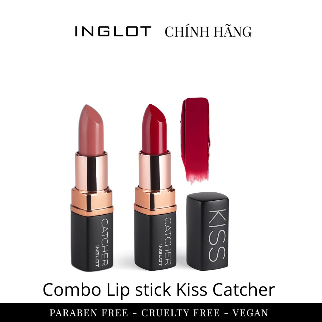 Bộ trang điểm môi 2 Son thỏi có dưỡng Kiss Catcher Lipstick (4.5g) INGLOT