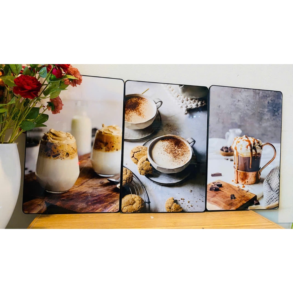 (CÓ ẢNH THẬT)Tranh treo tường trang trí decor quán cà phê 25 tranh có khung tặng kèm đinh treo