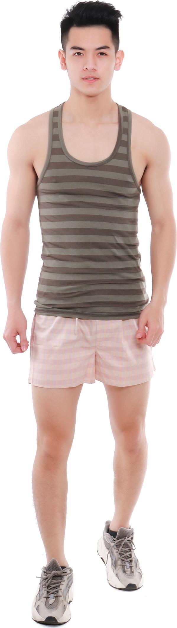 Quần đùi nam cao cấp Narsis QDN1120 màu vàng kẻ nâu  trẻ trung năng động, chất liệu  cao cấp cực mềm mại thông thoáng