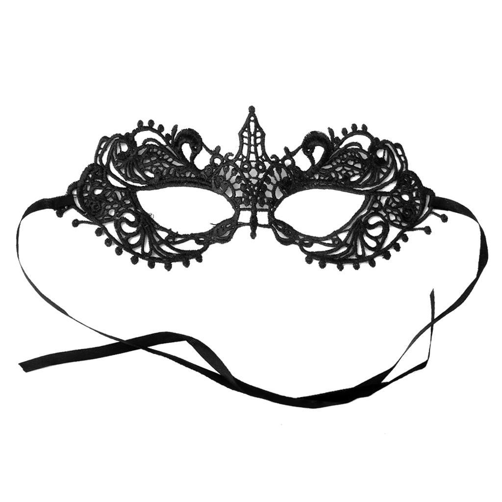 4-7pack Women Black Sexy Venetian Masquerade Pointed Eye Mask Lace Party Fancy