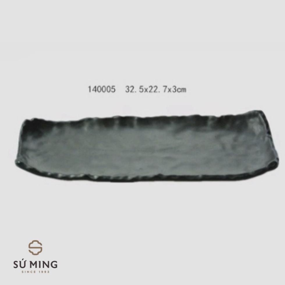 Đĩa Chữ Nhật màu đen Nhựa Melamine cao cấp Dùng trong gia đình Hàng, nhà hàng , thứ decor thông minh , đồ g