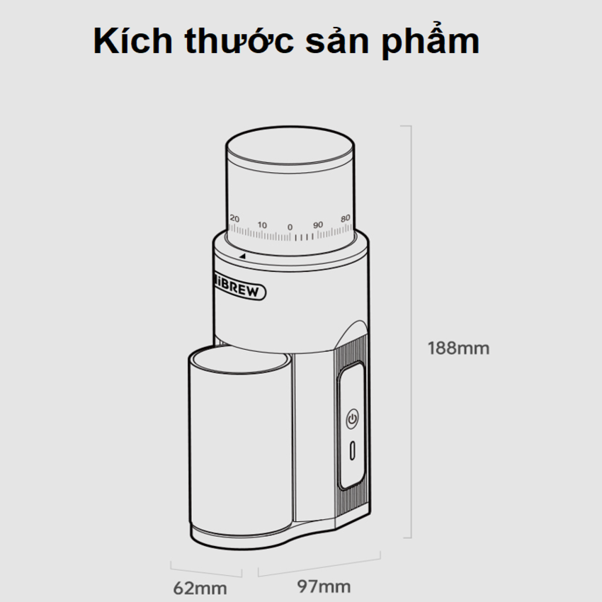 Máy xay hạt cà phê Espresso cầm tay, dùng pin thương hiệu Mỹ cao cấp HiBREW G5 MINI - Hàng chính hãng
