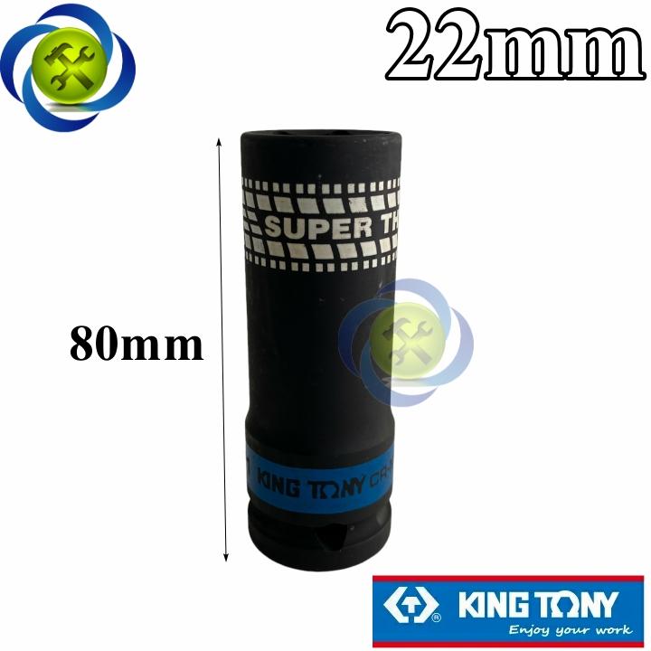 Tuýp 22mm đen dài mỏng Kingtony 441522M loại 1/2 có 6 cạnh