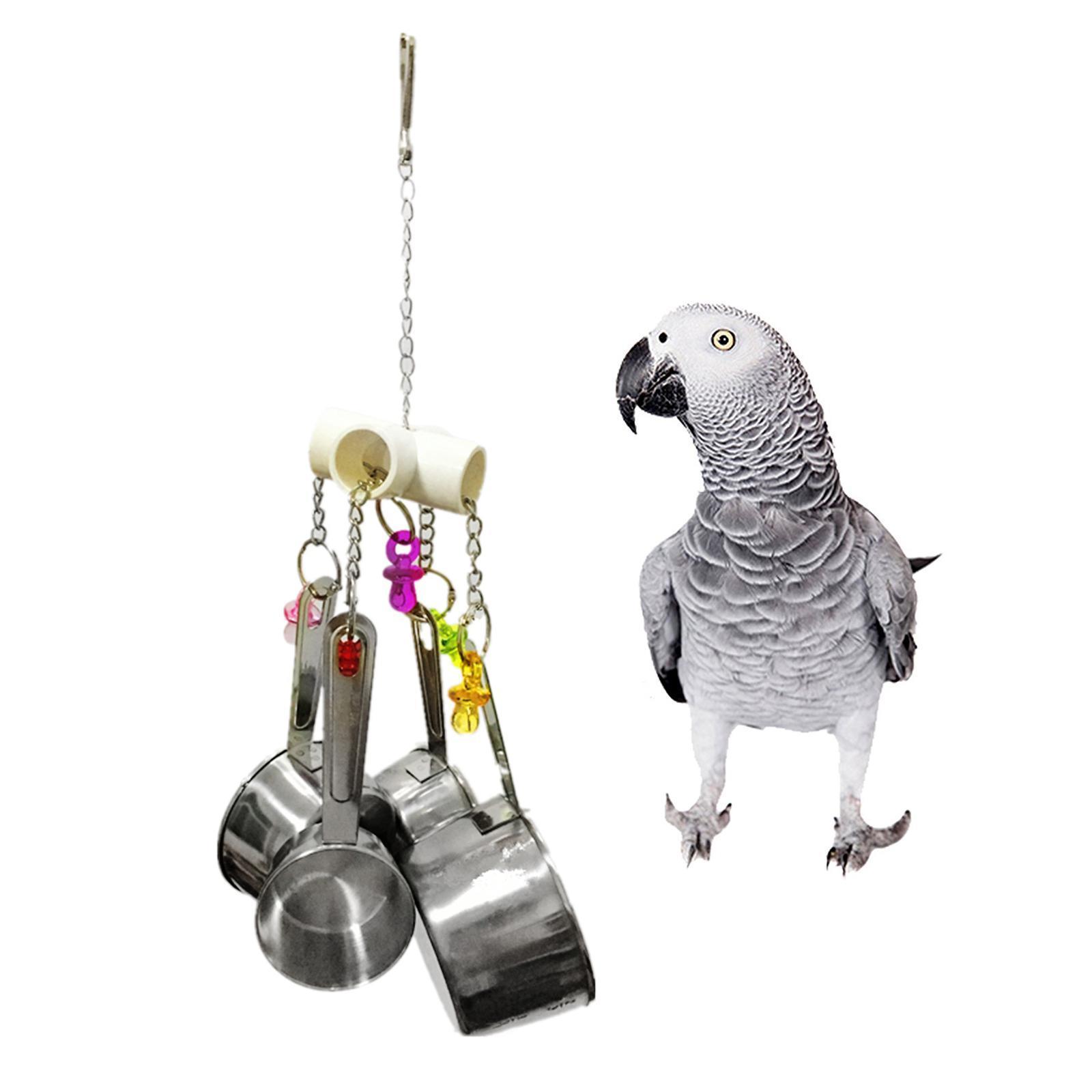 1Pcs Parrots Bite Toys Birds Stainless Steel Hanging Chewing Toys For Birds