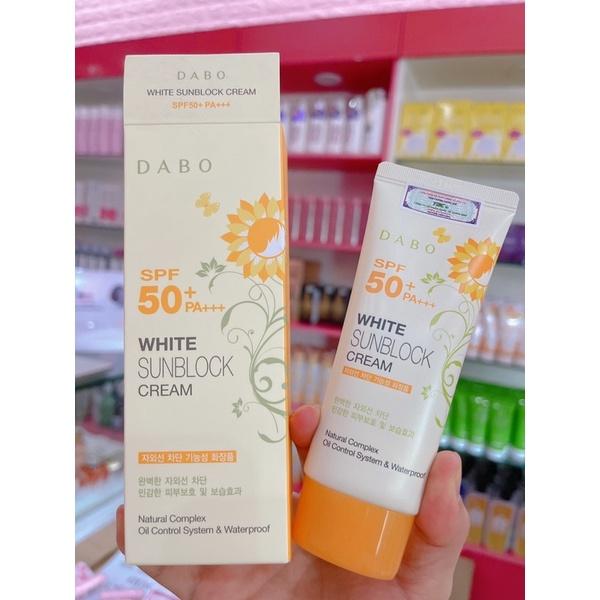 Kem Chống Nắng Tự Nhiên Mỏng Nhẹ Dabo Whitening Sunblock Cream Hàn Quốc 70ml Và Mặt Nạ Benew.