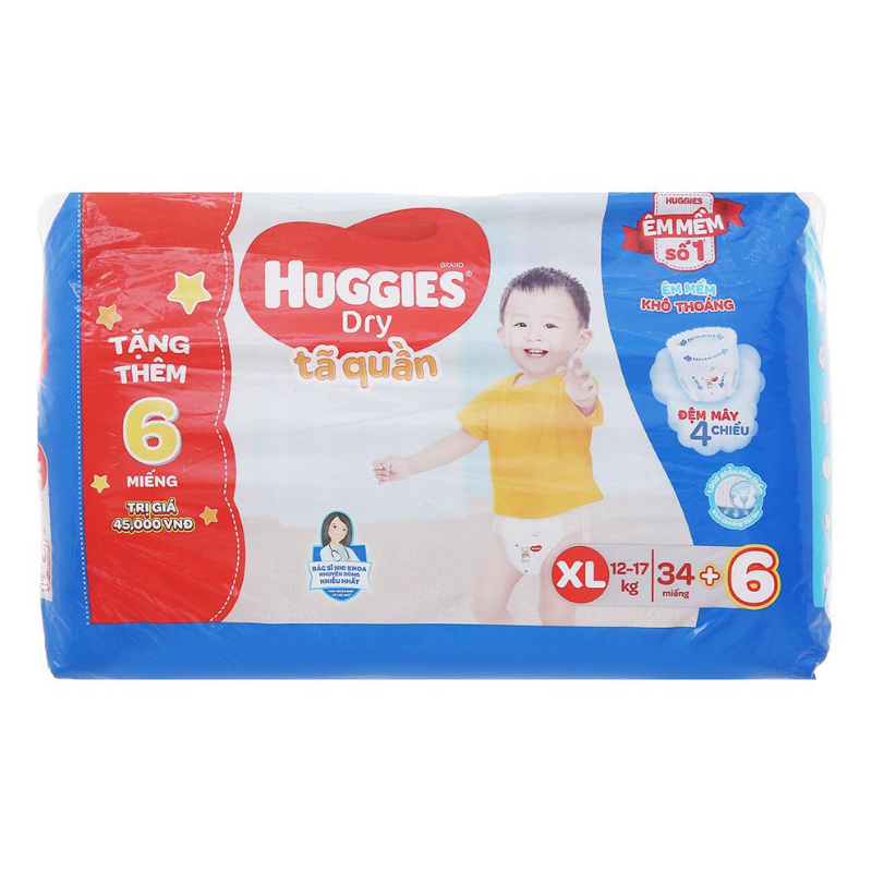 Tã quần Huggies size XL 34 miếng (cho bé 12 - 17kg)