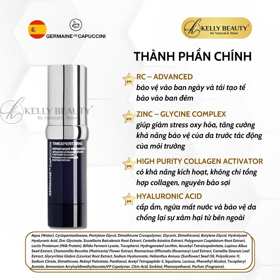 Huyết Thanh Trẻ Hóa Vùng Mắt Germaine Timexpert SRNS Repair Night Progress Eye | Kelly Beauty