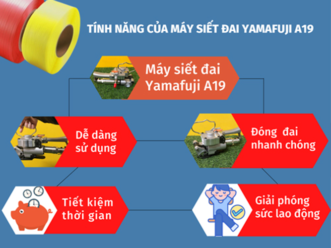 Máy đóng dây đai nhựa Yamafuji A19- Hàng chính hãng