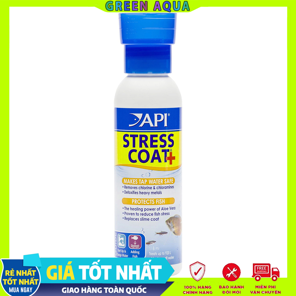 API - Stress Coat+ | Giảm Stress, khử Clo cho cá cảnh thủy sinh