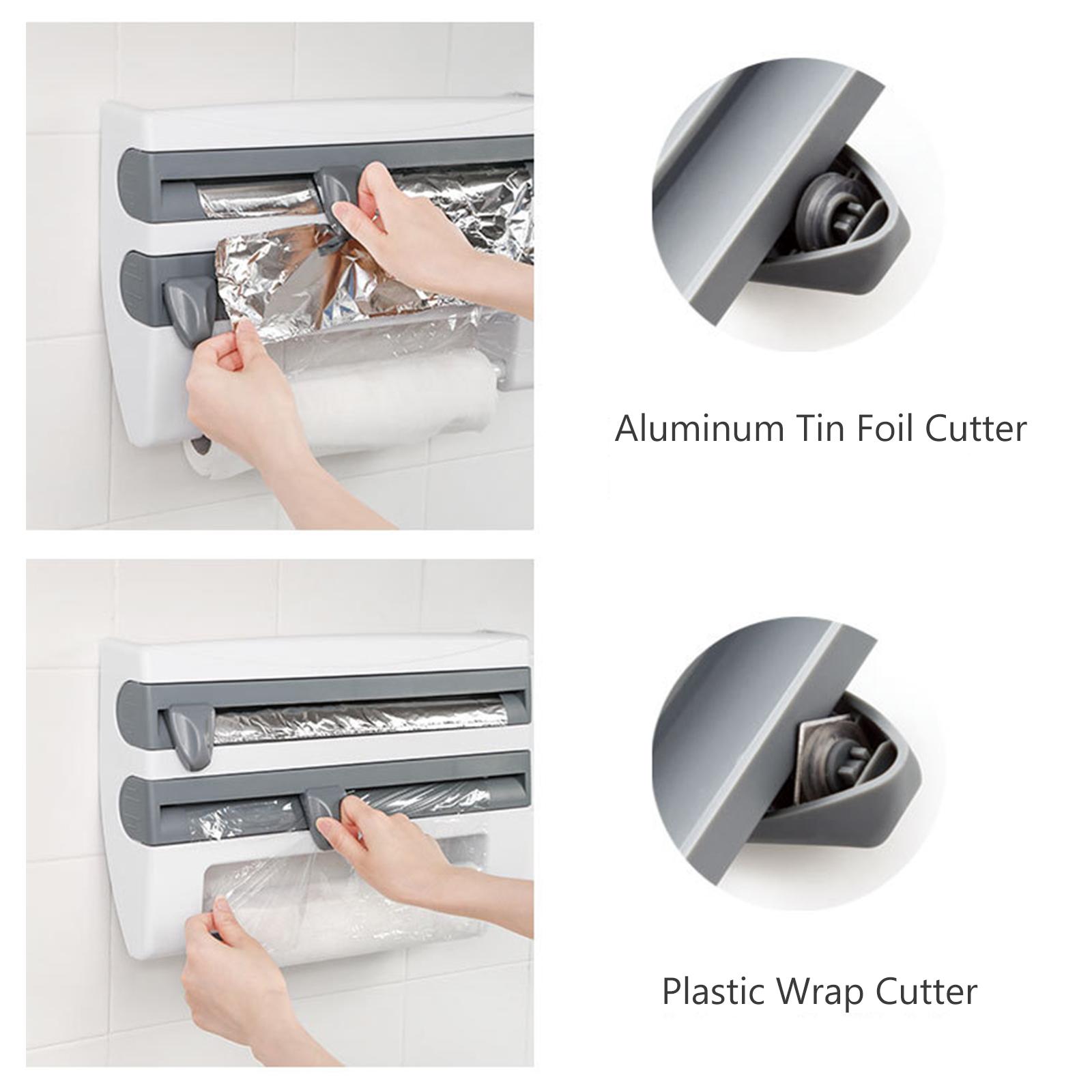 Giá Treo Nhà Bếp 3 Ngăn Dán Tường Đựng Cuộn Giấy