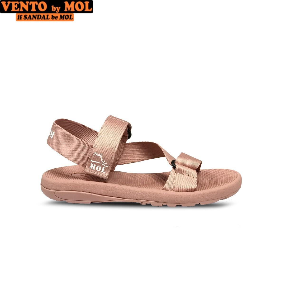 Giày sandal unisex nam nữ quai chéo vải dù đế mõng Slim có quai hậu cố định hiệu MOL mang đi học du lịch MS1166P
