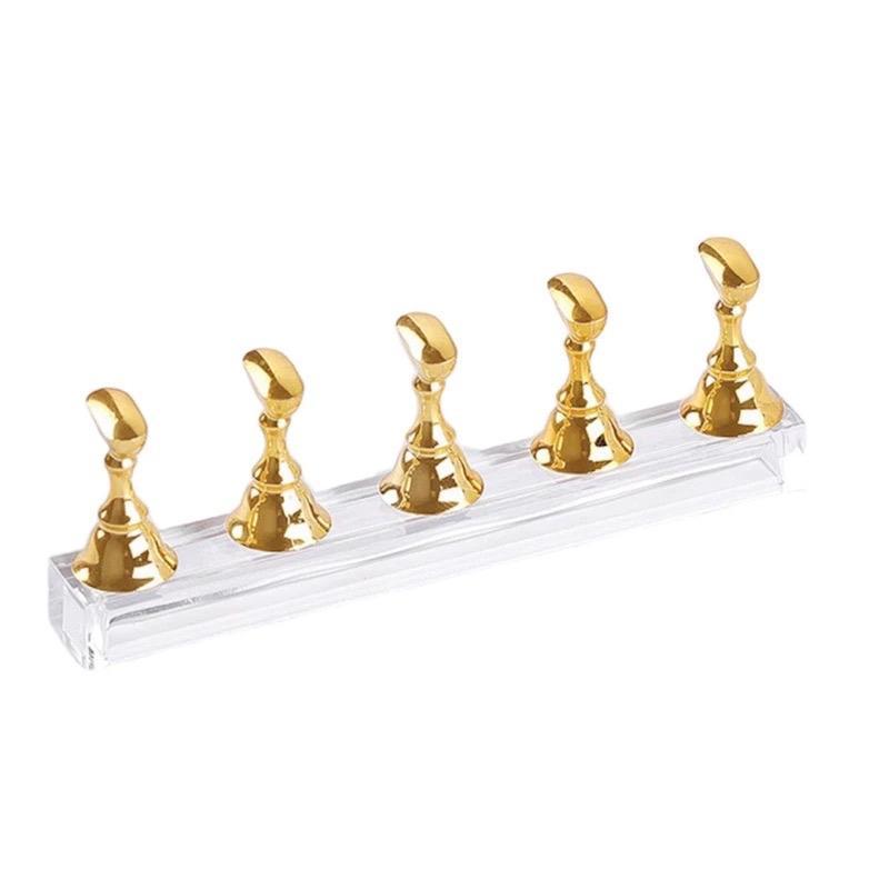 Đế Móng Mẫu Tổng Hợp, Đế Gắn Móng Giả Bằng Gỗ Và Nhựa Tập Vẽ Móng, Đế Móng Quân Cờ Nam Châm Giữ 5 Móng 10 Móng Làm Nail Chuyên Nghiệp