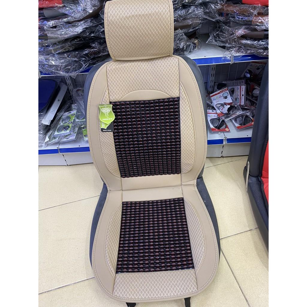 Bộ lót ghế ô tô hạt gỗ cao cấp massage lưng cho mọi dòng xe