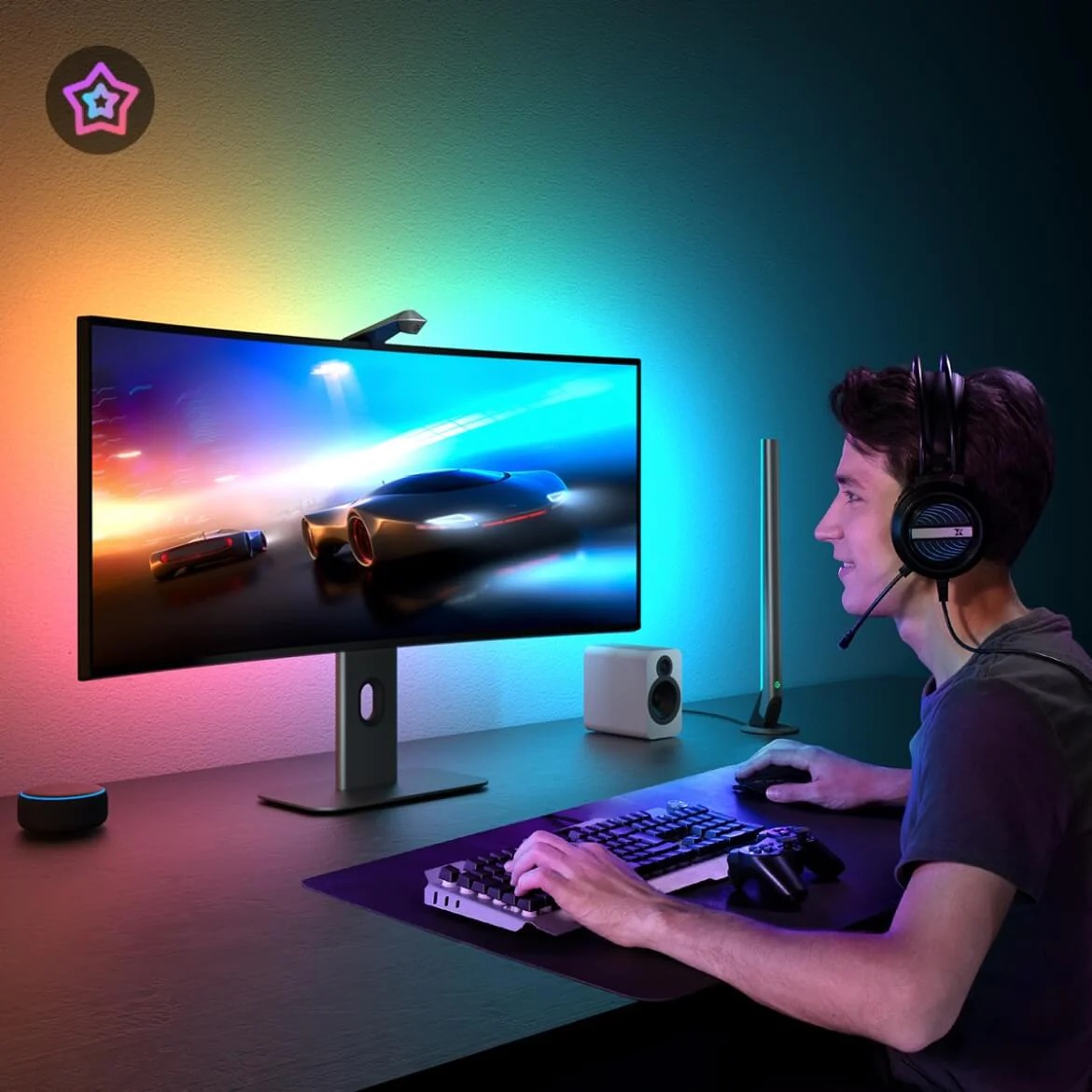 Đèn LED RGB Gaming Govee DreamView G1 Pro Gaming Light H604A | Đèn cho không gian chơi game, giải trí | Chuyển màu theo màn hình
