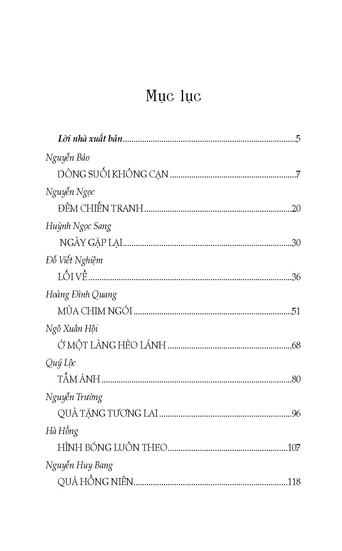 Dòng Suối Không Cạn (Tập truyện ngắn)