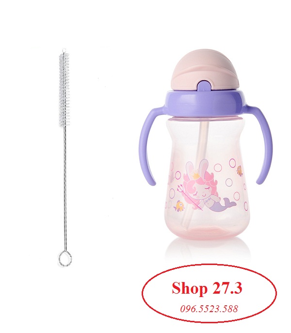 Bình tập uống cho bé từ 6 tháng Upass 150ml tặng kèm cọ rửa ống hút