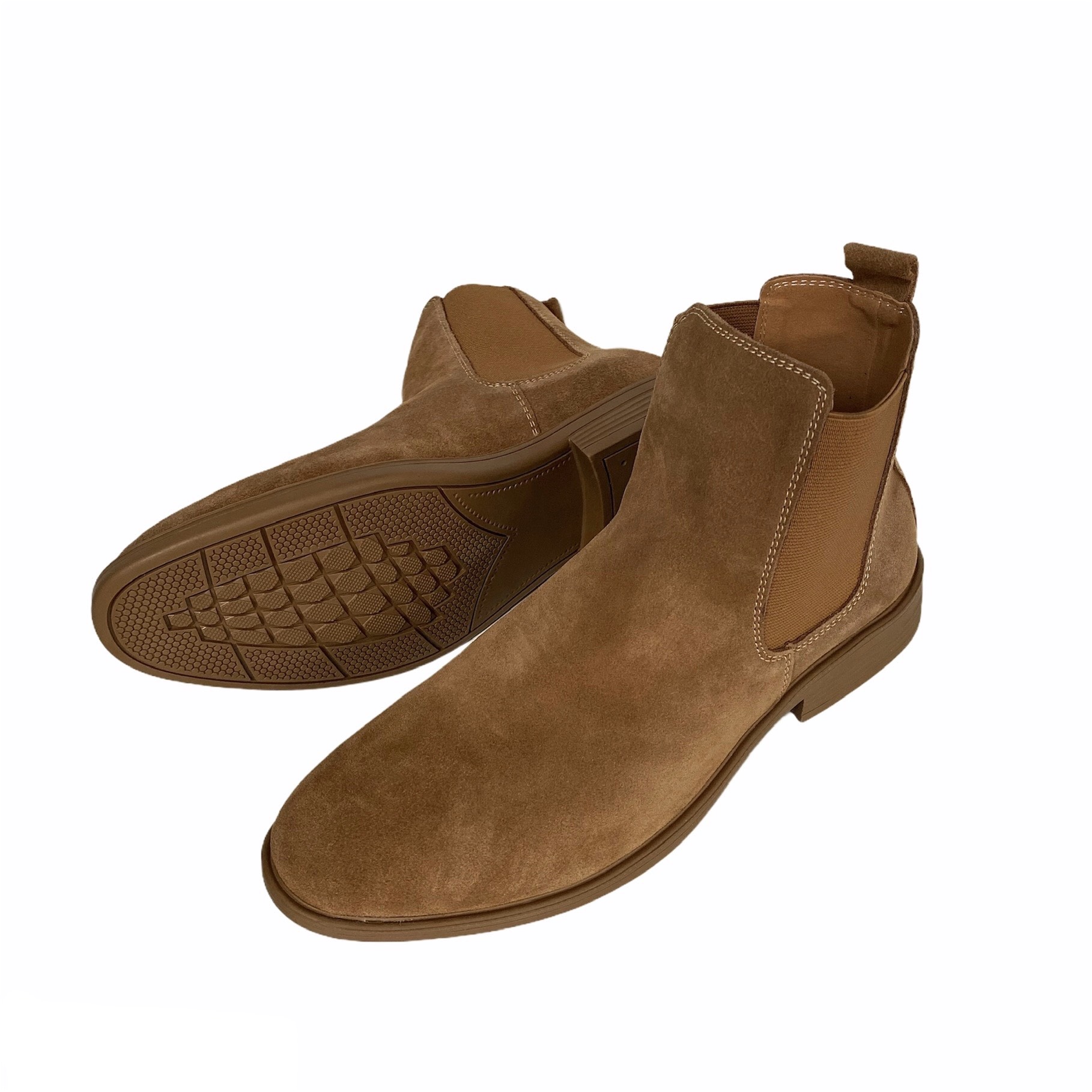 Giày Chelsea Boots Nam Da Lộn Màu Vàng Bò TEFOSS HN601 Cao Cổ Da Thật Cao Cấp Size 38-43