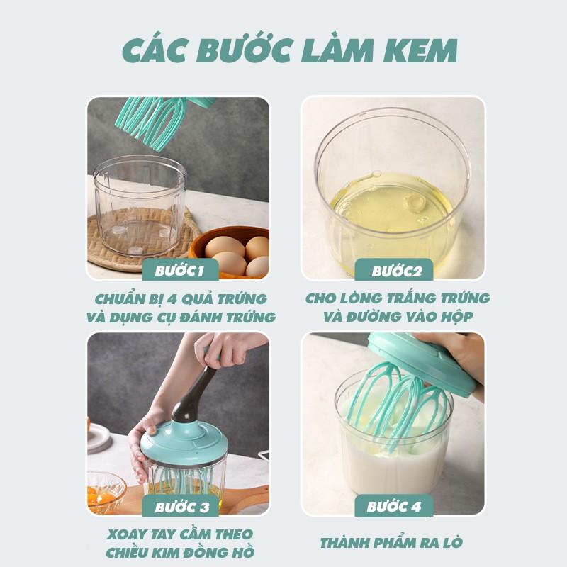 Máy Đánh Trứng Mini, Dụng Cụ Làm Bánh Bông Lan, đánh kem, đánh bơ, nhào bột bánh, trộn salad Thông Minh Tiện Lợi