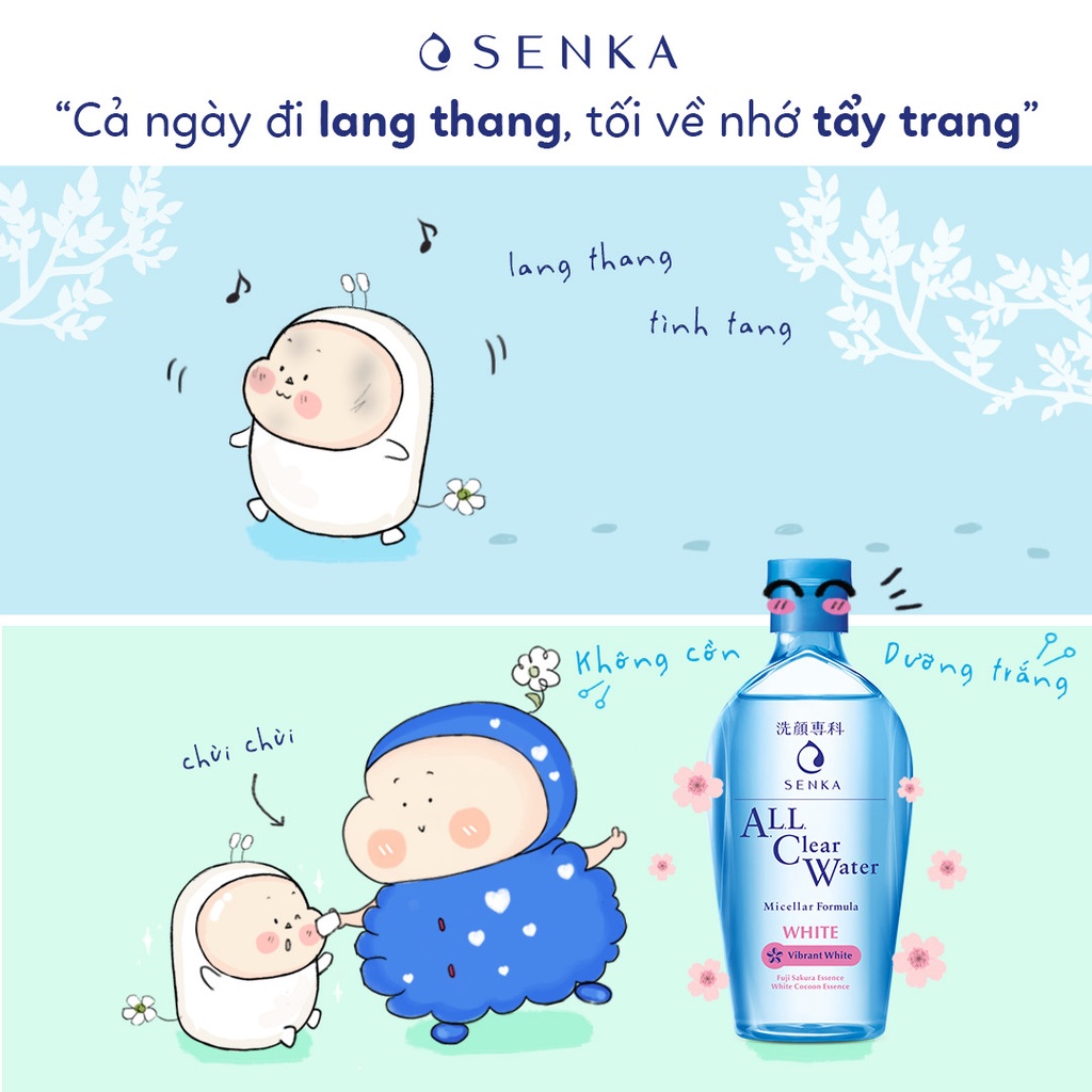 [SENKA] Nước Tẩy Trang Cho Da Khô Nhạy Cảm Giúp Sạch Sâu Và Dưỡng Sáng Làn Da All Clear Water Bright 230ml (Mã 15021)