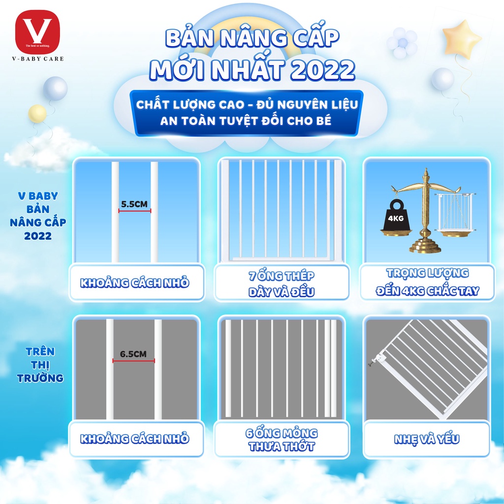 Combo Thanh chặn cầu thang và cửa- Không cần khoan đục- và thanh nối 10cm giúp Bé an toàn