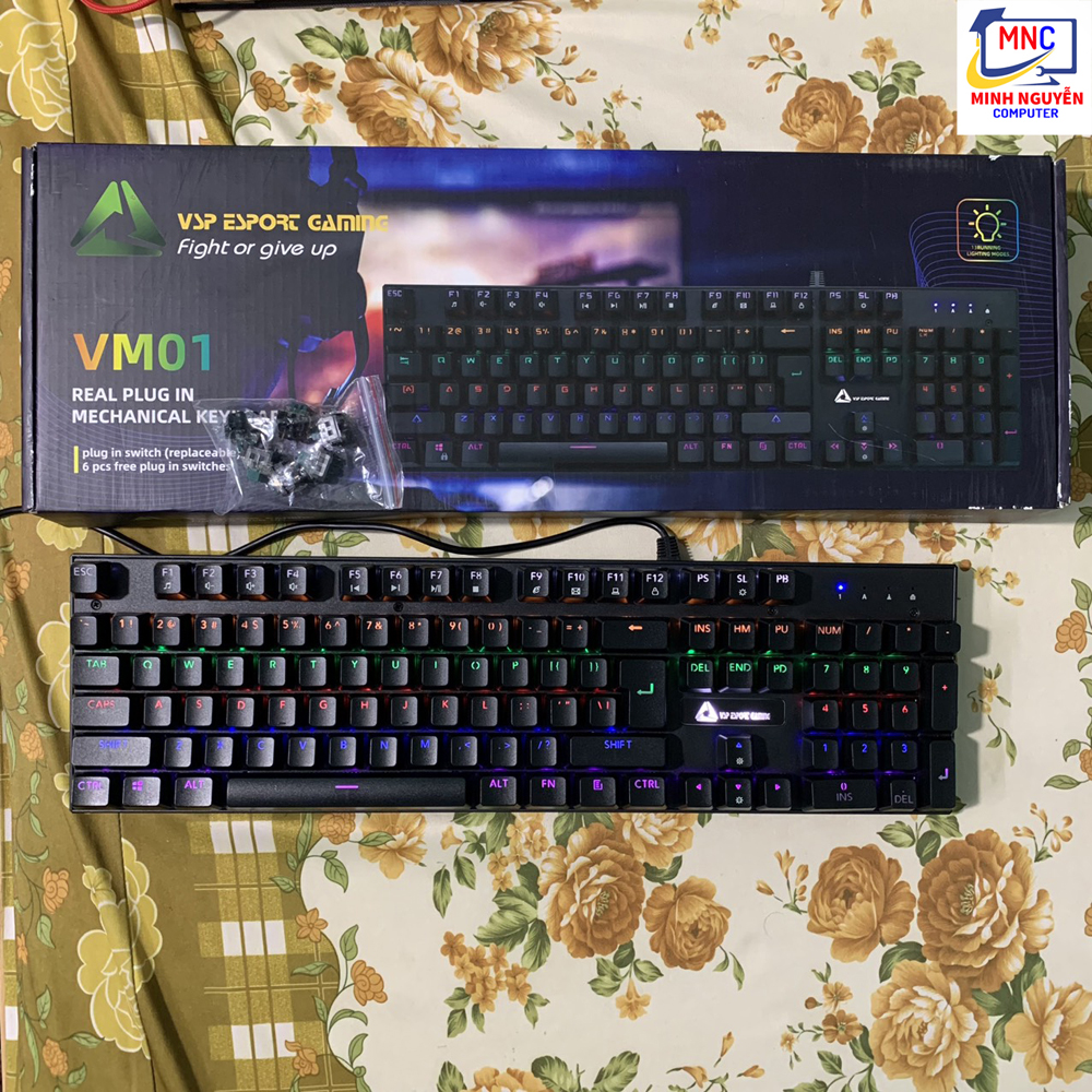 Bàn phím Cơ VSP Esport VM01, Bàn phím máy tính cơ cho game thủ - Hàng Chính Hãng