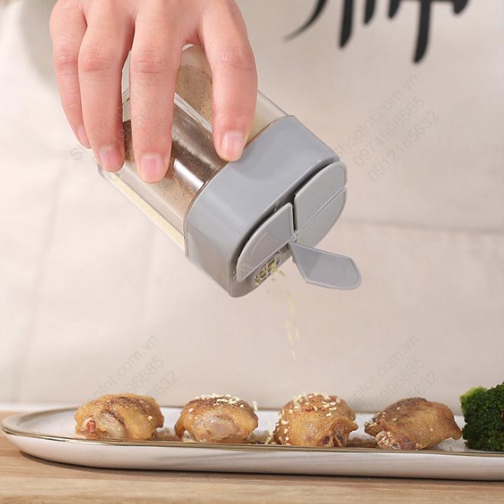 Hộp để gia vị 4 ngăn đa năng, các ngăn độc lập, có thể để 4 loại gia vị, làm bằng nhựa PP và PS