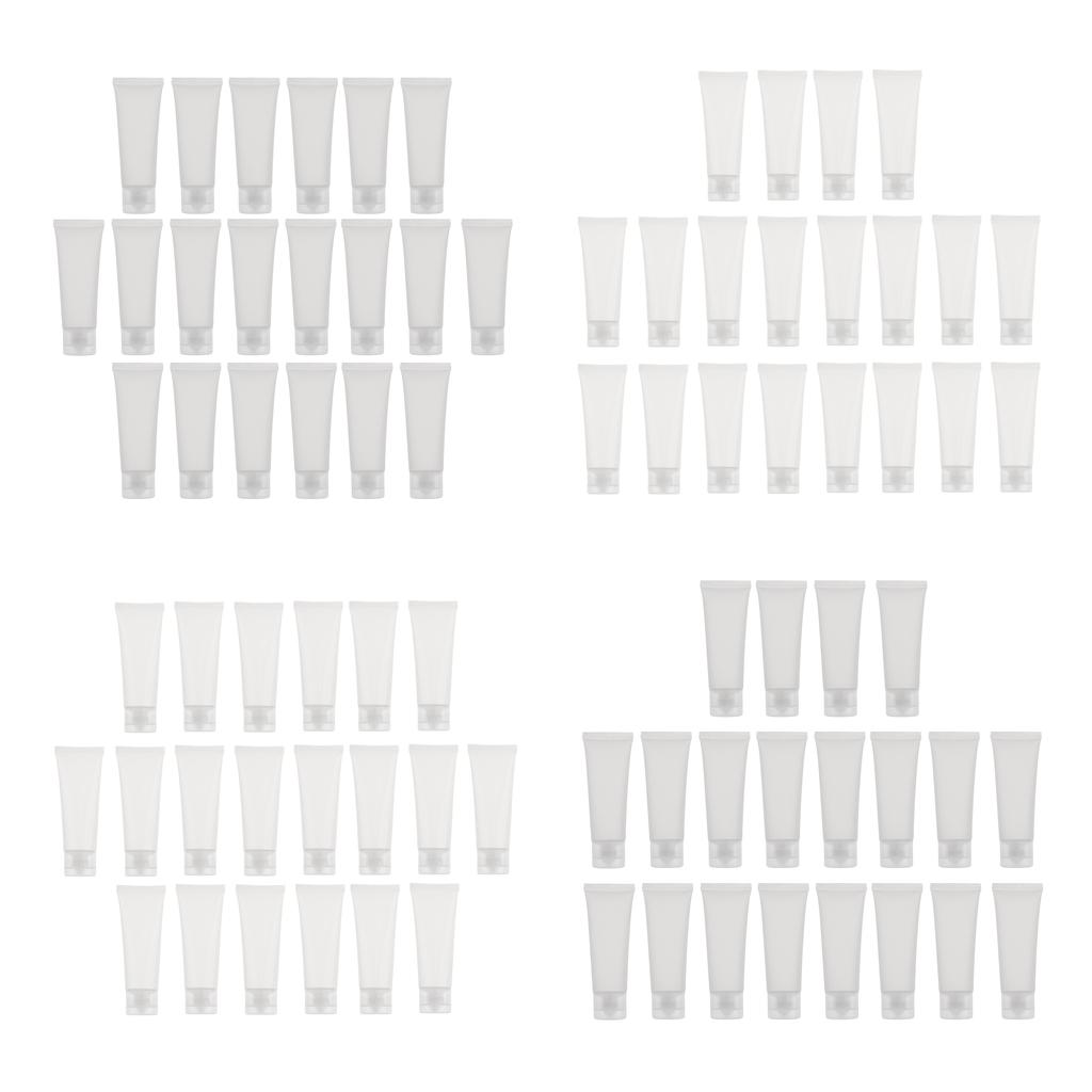 80x Mini 50ml Empty Cosmetic Tubes Flip Cap for Body Lotion Shampoo Makeup