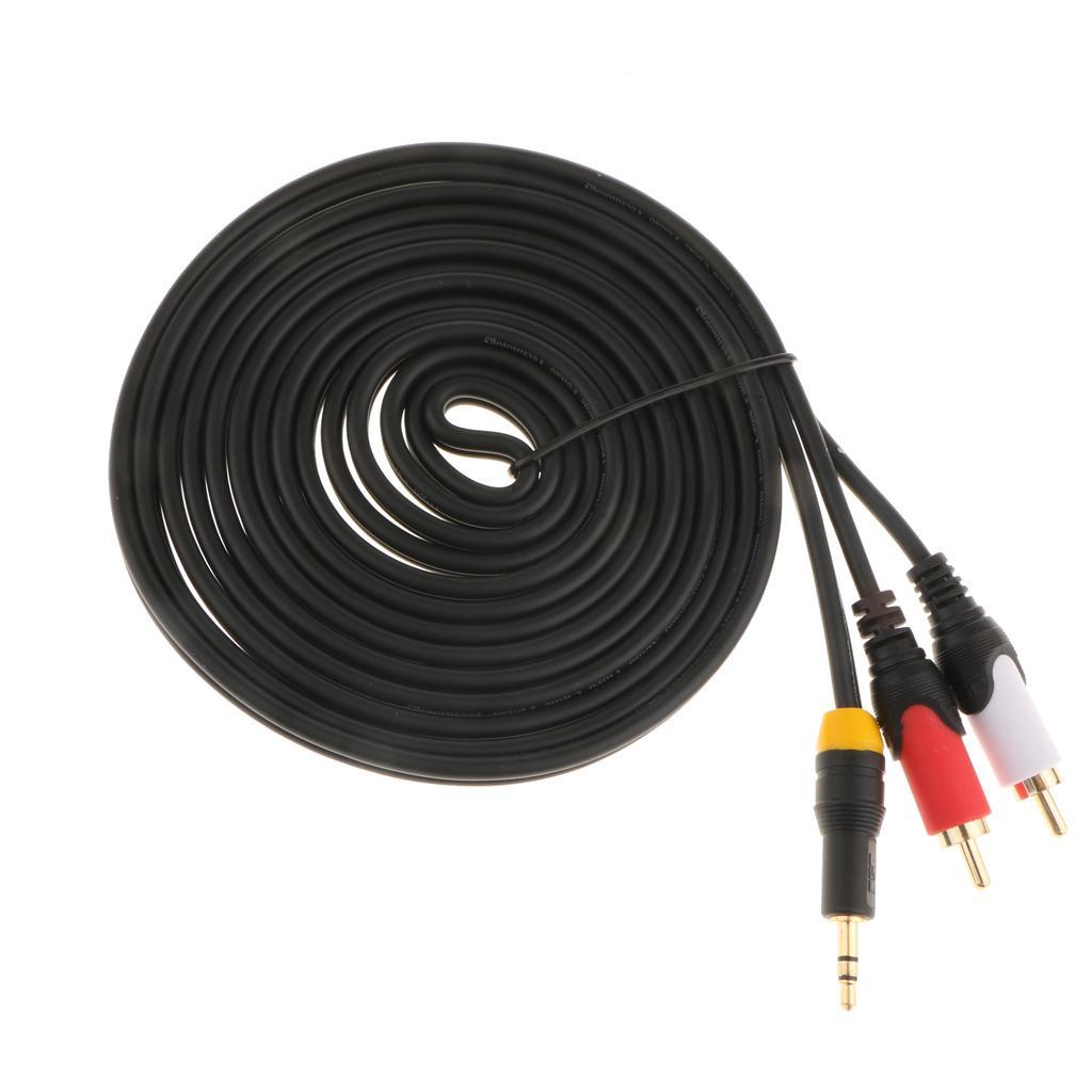 3.5mm Male to 2RCA Male Cable Audio Adapter Converter Y Splitter