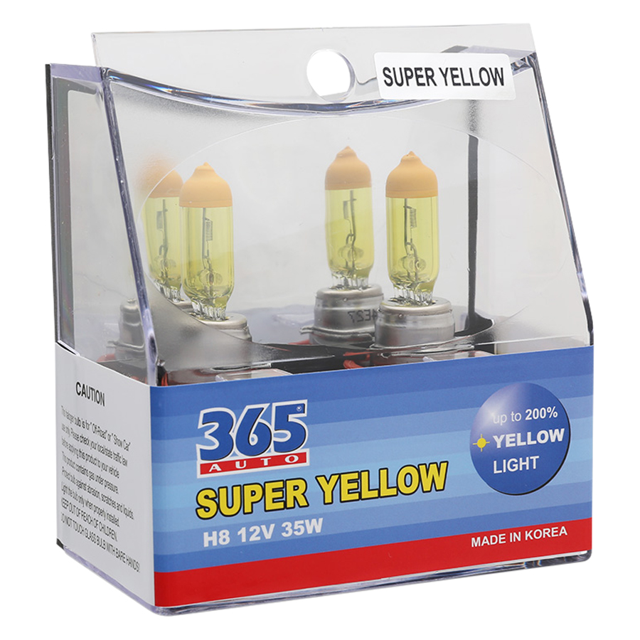 Bộ 2 Bóng Đèn Phá Sương 365-Auto H8 Super Yellow (55W) - Vàng