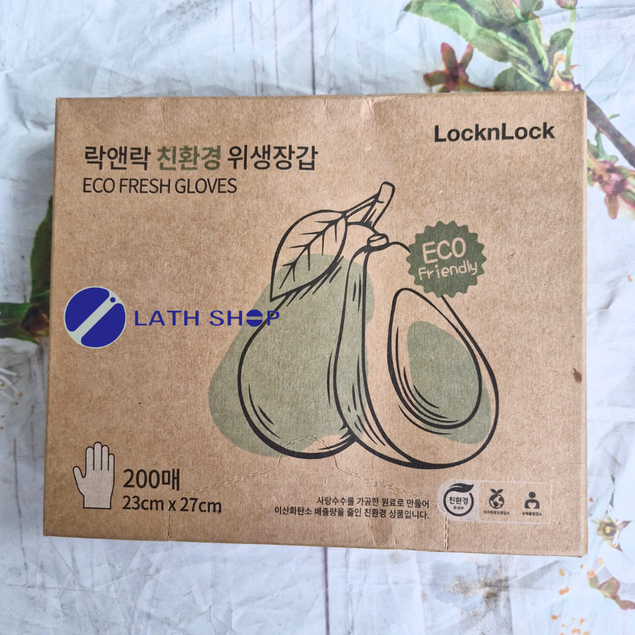 Găng Tay Dùng Một Lần Eco Fresh LocknLock LWP308/100 chiếc LWP309/200 chiếc Kích Thước 23cm*27cm, Chất Liệu Nhựa PE- Hàng Chính Hãng