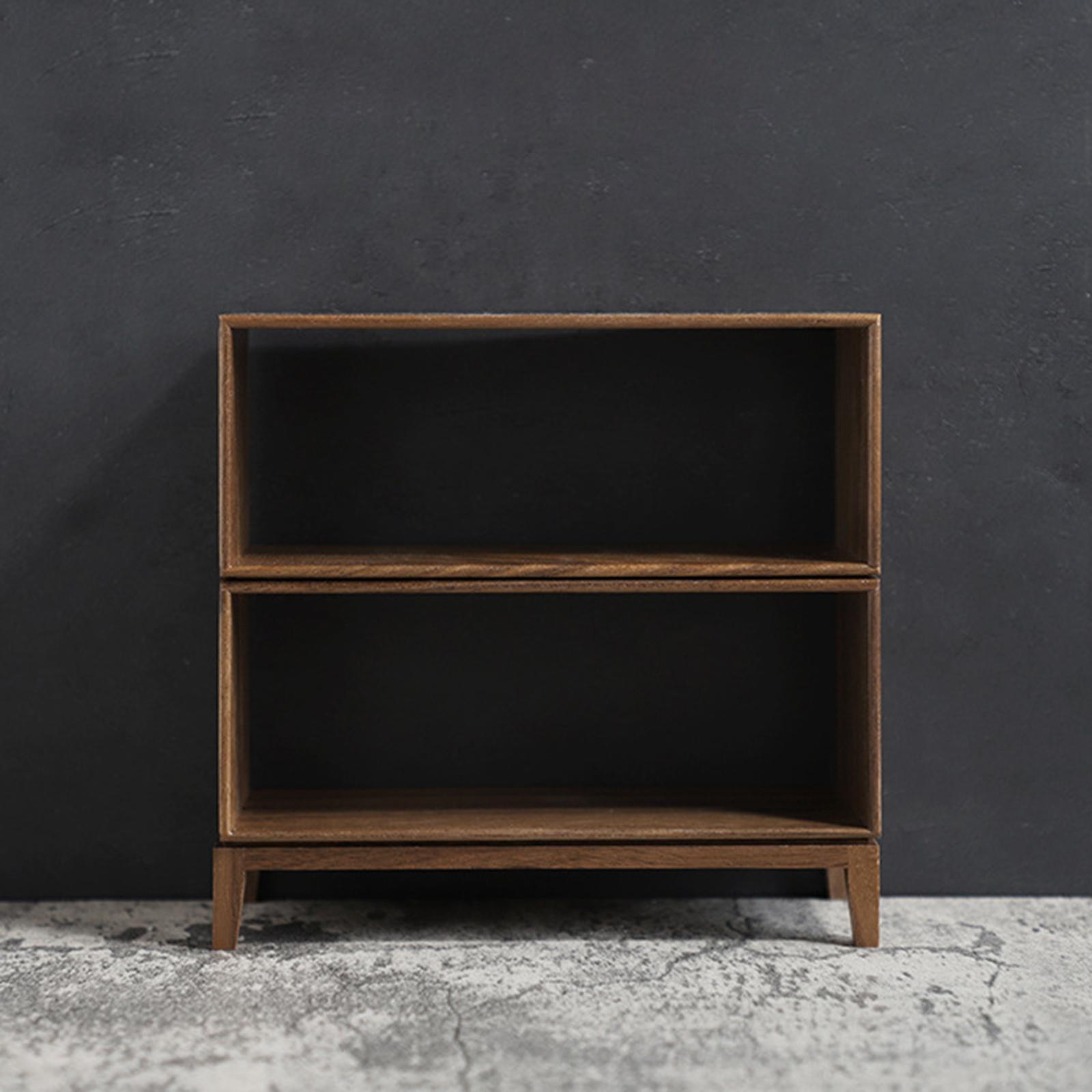 Dollhouse Cupboard Dollhouse Miniature Furniture Wooden DIY Accessory Dual Layer, DIY Model Combination Cabinet for Boys Girls Birthday Gifts