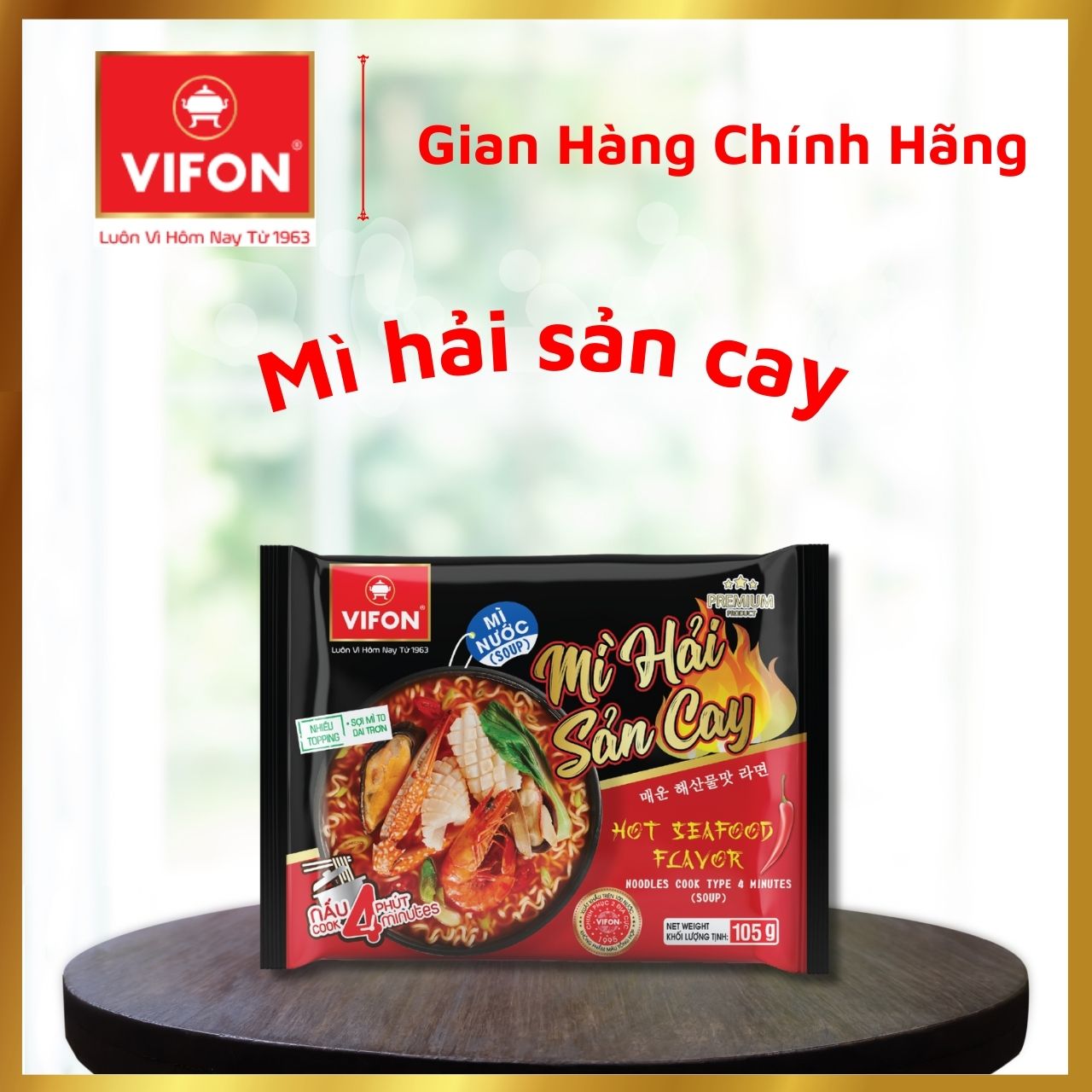 Thùng 24 Mì Hải Sản Cay VIFON (105g / Gói)