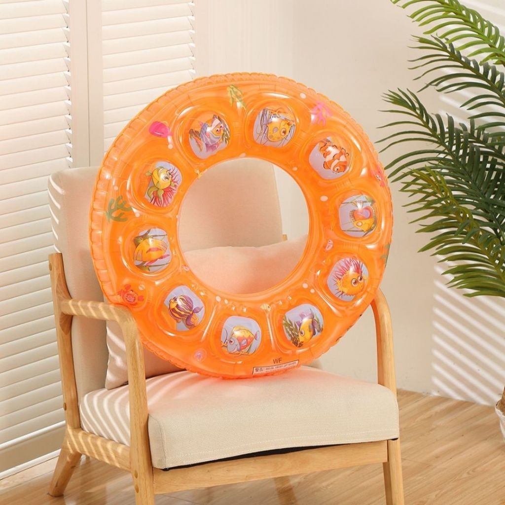 Phao bơi hình tròn cho bé an toàn 2 lớp dày dặn 60 cm - Họa tiết ngẫu nhiên