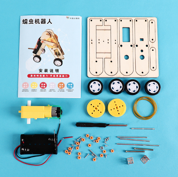 Đồ chơi khoa học Stem gỗ an toàn với trẻ,bộ đồ chơi lắp ráp robot di chuyển bé tự tay lắp