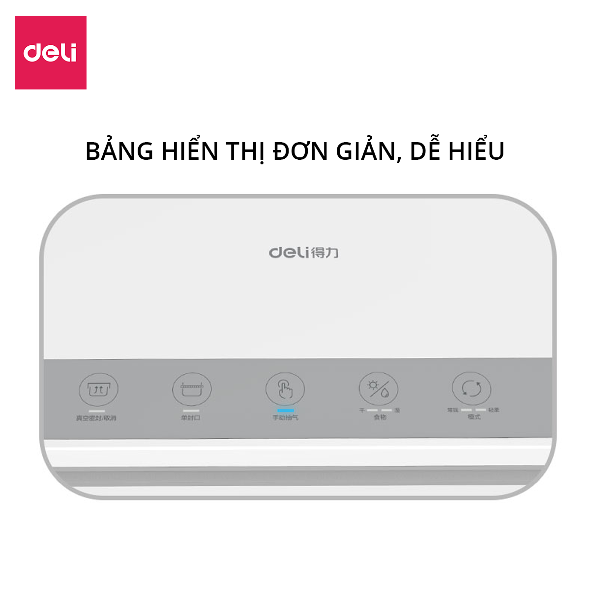 Máy hút chân không túi nhám hàn miệng túi bảo quản thực phẩm dồ dùng Deli - Hàng chính hãng - 14898