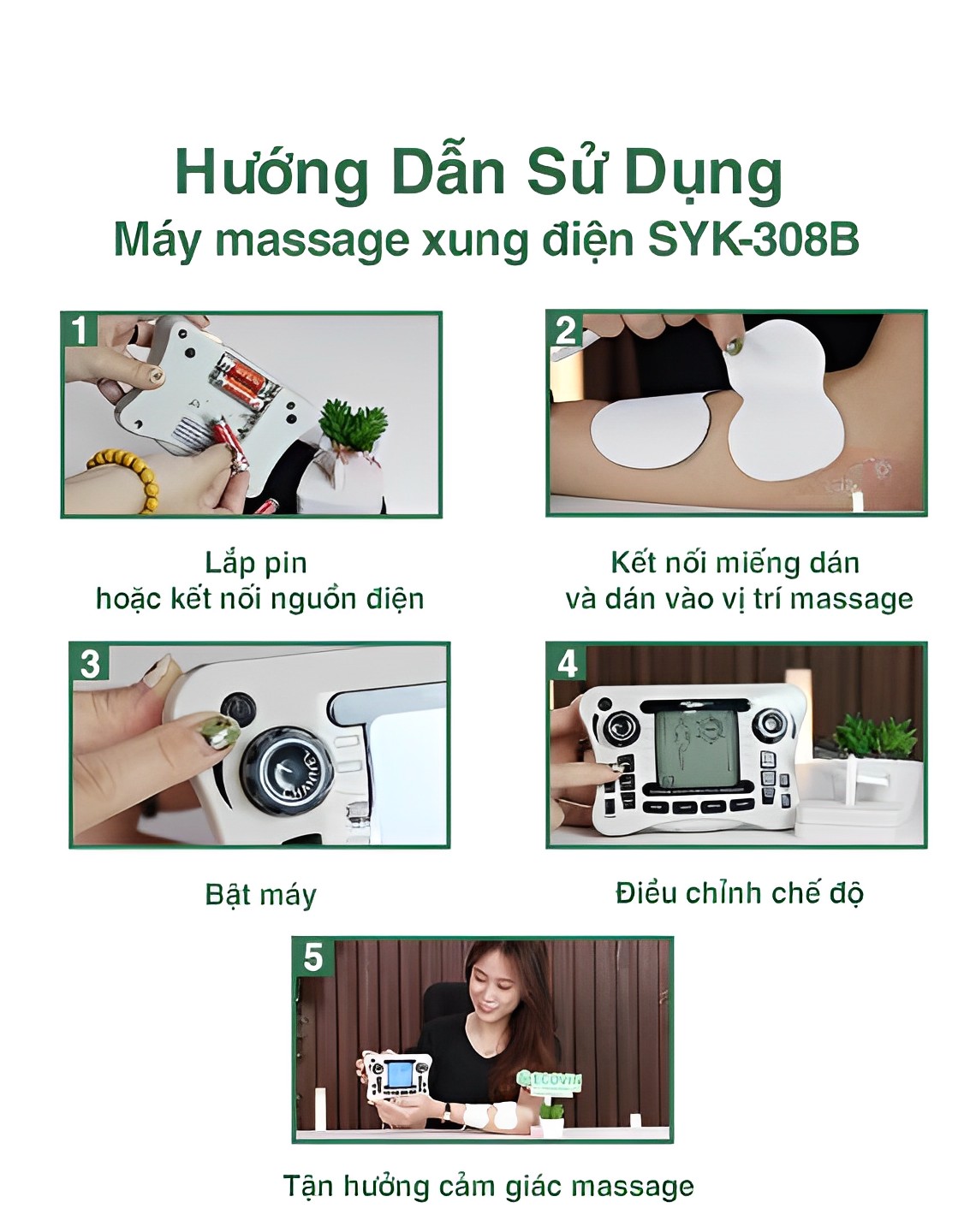 Máy xung điện vật lý trị liệu SYK-308,máy massage xung điện,máy điện xung trị liệu ,matxa châm cứu ,bấm huyệt tác động sâu vào các cơ giảm đau nhức cơ thể