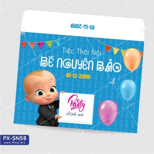 Thiệp thôi nôi – sinh nhật theo yêu cầu Pluxi