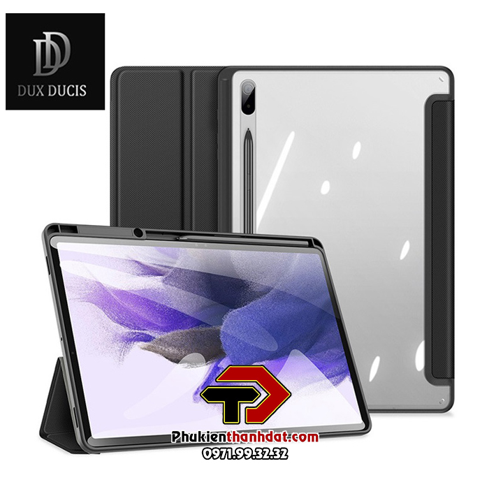 Bao da chống sốc dành cho SamSung Galaxy Tab S7 FE có ngăn đựng bút hiệu Dux Ducis Toby - Hàng nhập khẩu