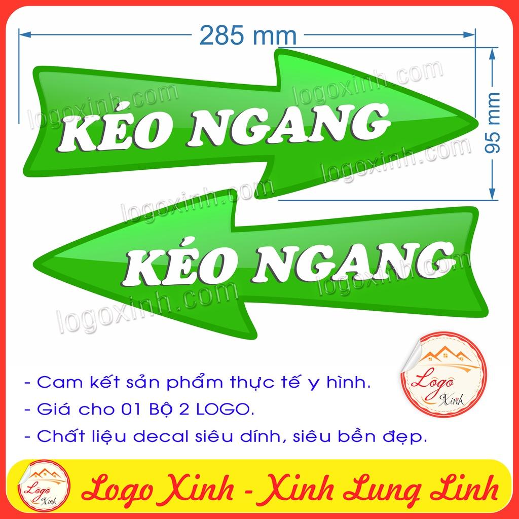 Bộ 2 Sticker Tem Mũi Tên Chữ Kéo Ngang Màu Xanh Dán Cửa Kính, Dùng Cho Cửa Lùa, Cửa Kéo, Mẫu Mã Băt Mắt, Chồng Nước 100%