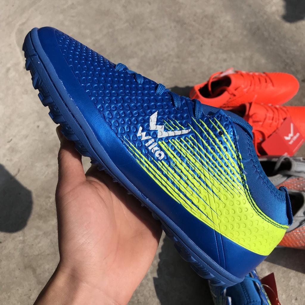Sản phẩm hỗ trợ thể thao đá banh, mẫu giày bóng đá chính hãng cao cấp dành cho ae sân phủi Wika Flash xanh biển cao cấp 2022